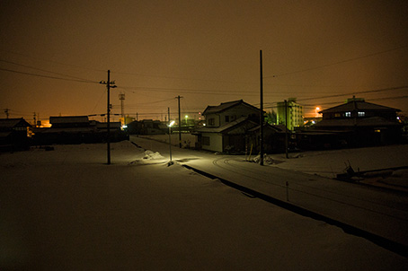 真夜中の雪景色