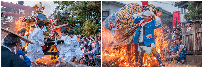 櫛田神社と二口熊野神社の火渡り