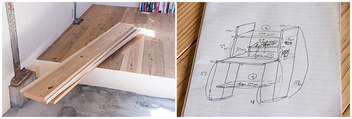 カフェ板と設計図