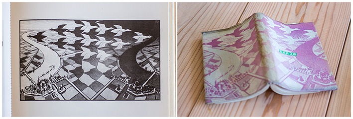 エッシャーの作品を使ったブックカバー