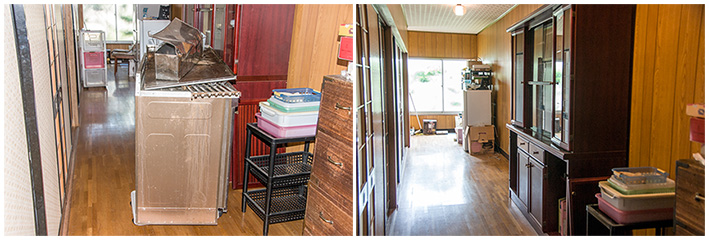 １階廊下のビフォー、アフター