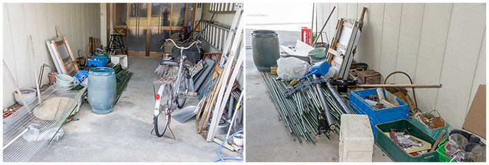 車庫の片付けビフォー